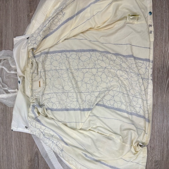 Diesel Windbreaker White Jacket Design Multi Pocket Design Unisex Women L Mens S - Picture 12 of 12